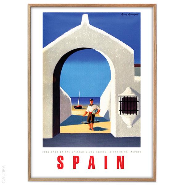 Spanien Retroplakat | Skøn gammel rejse-plakat Spanien